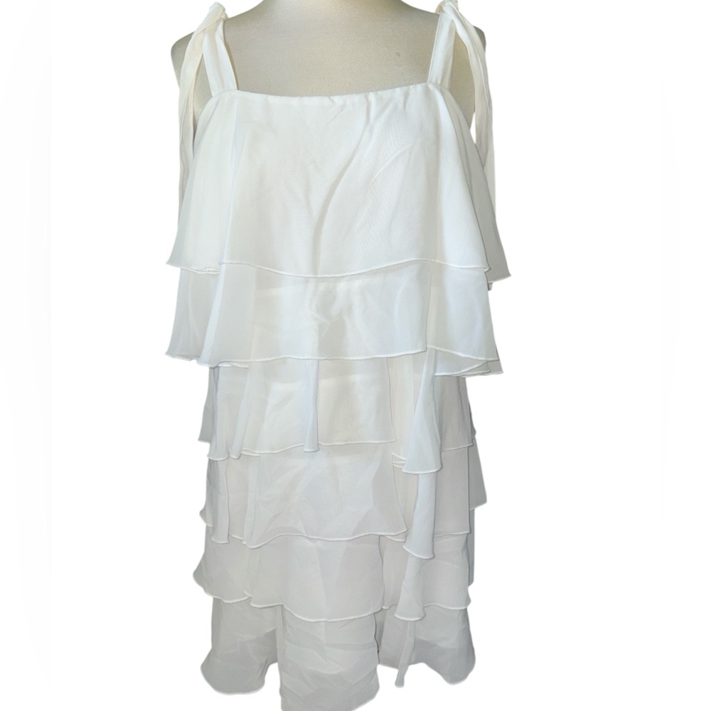 Show Me Your MuMu Rowen ruffle dress ties @shoulders lined size X-Large